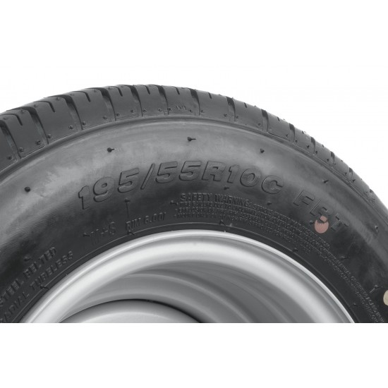Roată de schimb remorcă 195/55 R10C - Jantă argintie